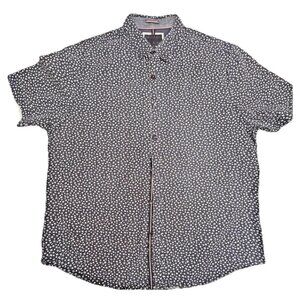 CACTUS MAN Men's XL Slim Fit Casual Button Up Short Sleeve Navy White Red Singh